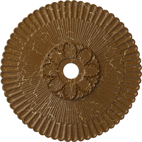 Ekena Millwork Melonie Ceiling Medallion (Fits Canopies up to 6 1/4"), 36 1/4"OD x 1 7/8"P, Smokey Topaz Crackle CM36MESTC - main